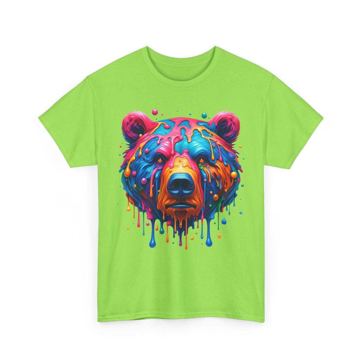 Colorful Bear Unisex Heavy Cotton Tee - Vibrant Art T-Shirt