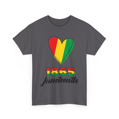 Juneteenth Heart Unisex Heavy Cotton Tee, Celebrate Freedom, Heritage Spirit Shirt, Black History Month Gift, Casual Tee for All