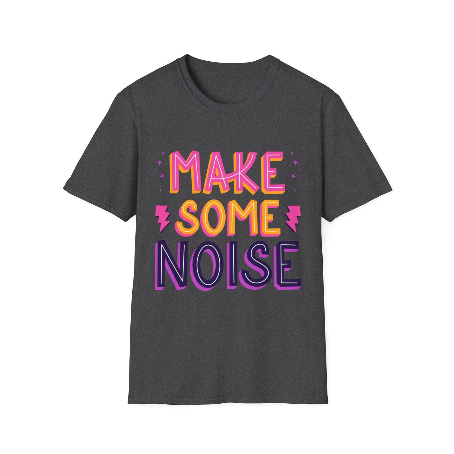 Make Some Noise Unisex Softstyle T-Shirt, Music Lovers Tee, Party Shirt, Gift for Friends, Festival Attire