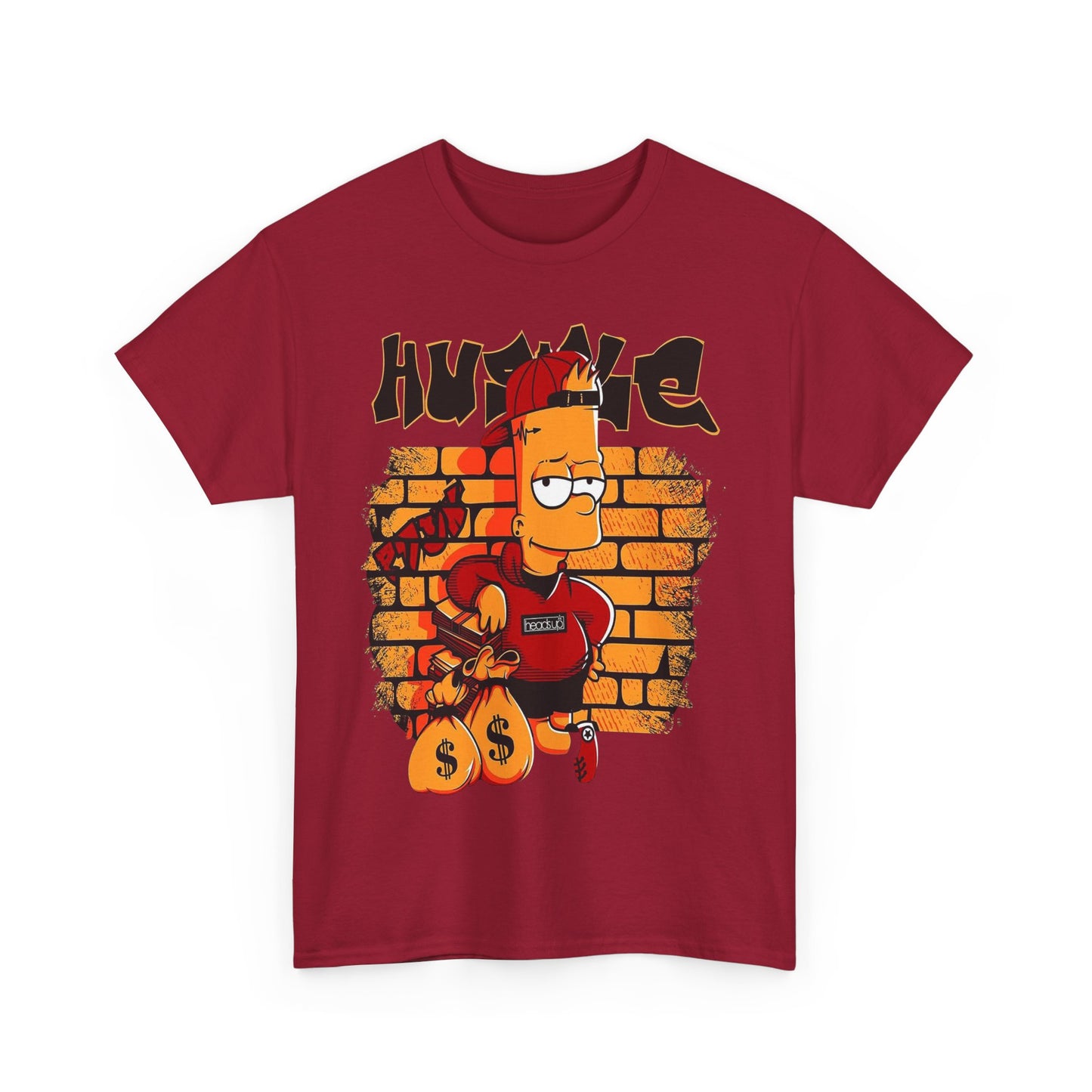 Hustle Graphic Tee - Unisex Heavy Cotton T-Shirt with Bart Design
