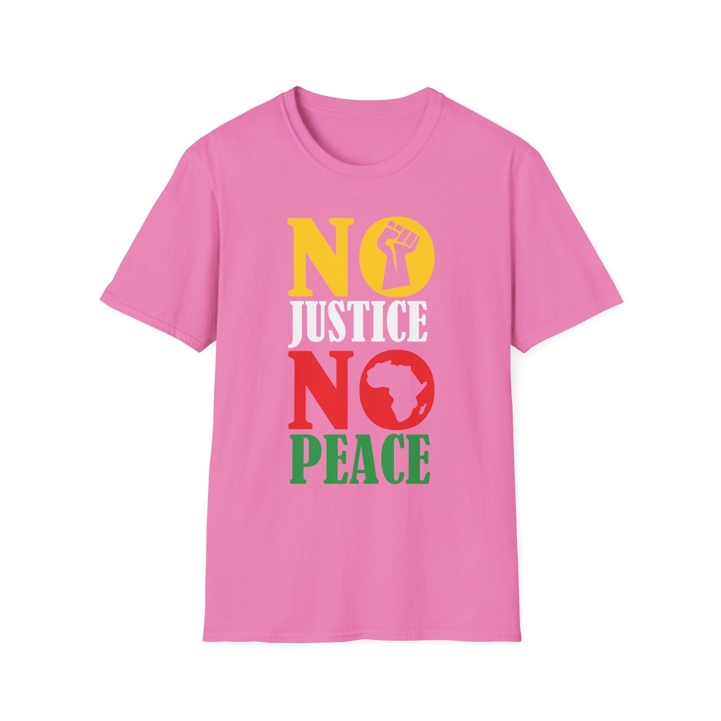 Justice No Peace T-Shirt | Unisex Softstyle Tee | Activism Apparel | Social Justice Gift | Orange Protest Shirt | Statement Tee