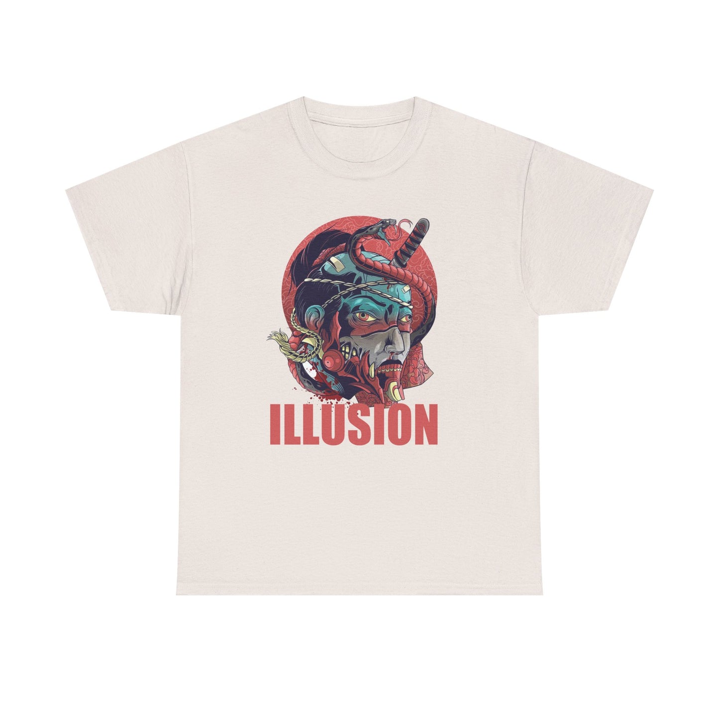 Artistic Unisex Heavy Cotton Tee - 'ILLUSION' Graphic Design