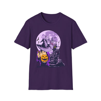 Halloween Witch T-Shirt, Unisex Softstyle Tee, Spooky Season Apparel, Pumpkin Graphic Shirt, Trick or Treat Shirt