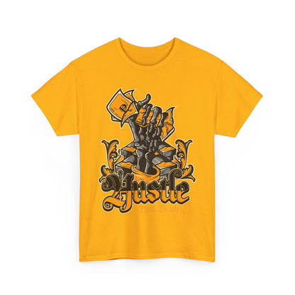 Hustle Unisex Heavy Cotton Tee - Motivational Graphic Shirt for Every Aspiring Dreamer