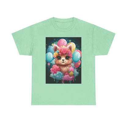 Cute Floral Dog Unisex Heavy Cotton Tee - Perfect for Dog Lovers!