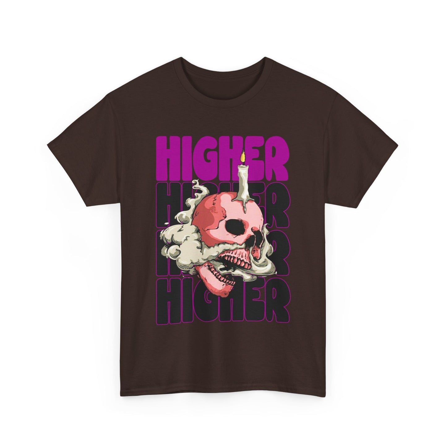 Skull Graphic Tee - "Higher" Unisex Heavy Cotton T-Shirt