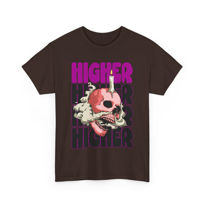 Skull Graphic Tee - "Higher" Unisex Heavy Cotton T-Shirt