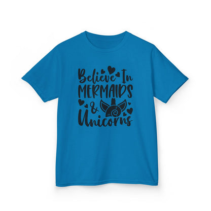 Kids Heavy Cotton™ Tee - Believe in Mermaids & Unicorns T-Shirt