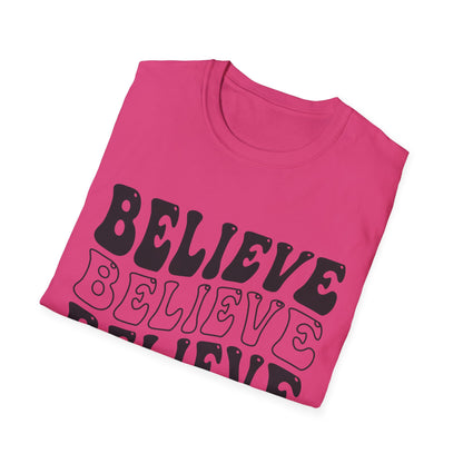 Believe Graphic Tee - Unisex Softstyle T-Shirt, Inspirational Shirt, Motivational Gift, Casual Wear, Everyday Style