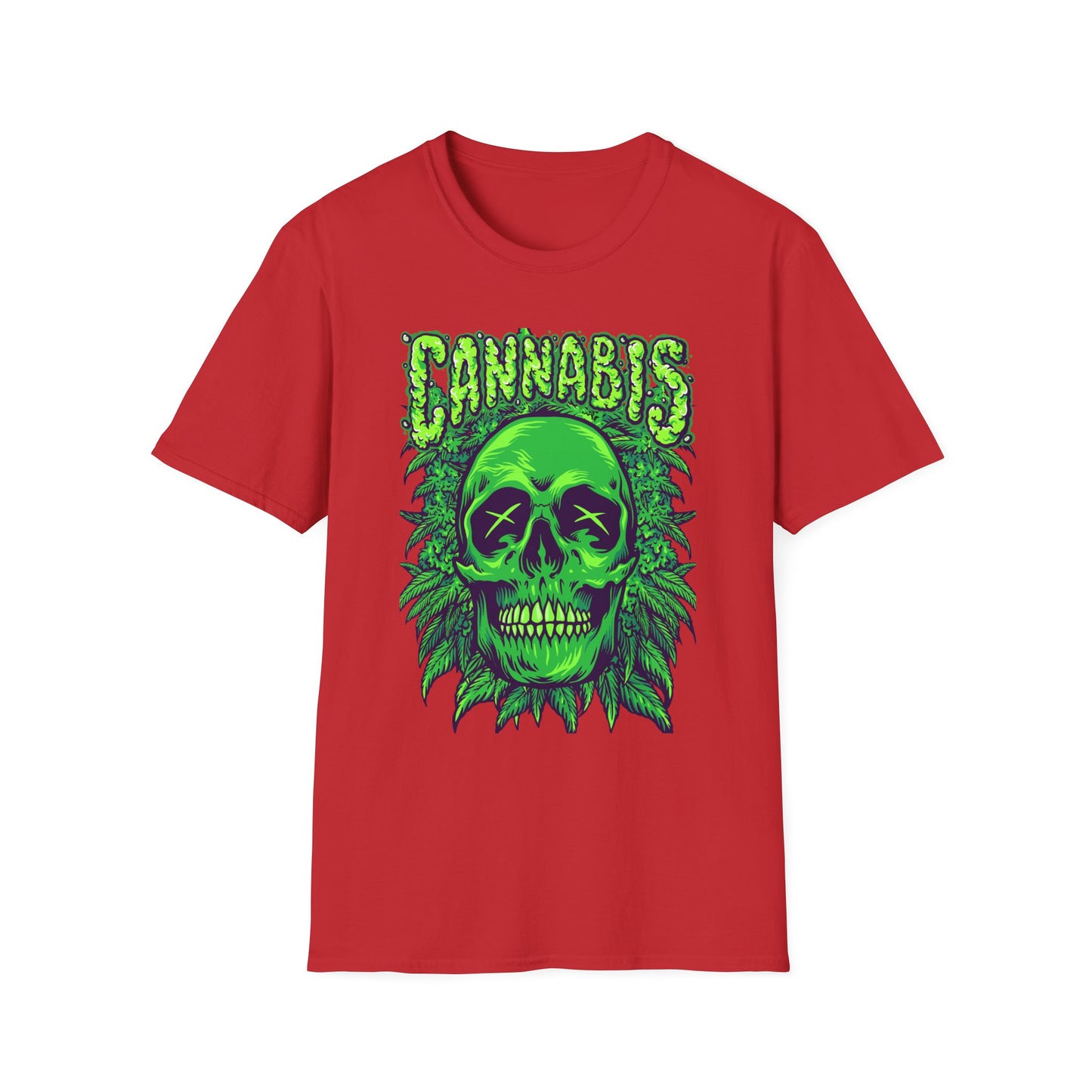 Green Skull Cannabis Unisex T-Shirt – Perfect for Stoner Culture and Everyday Wear