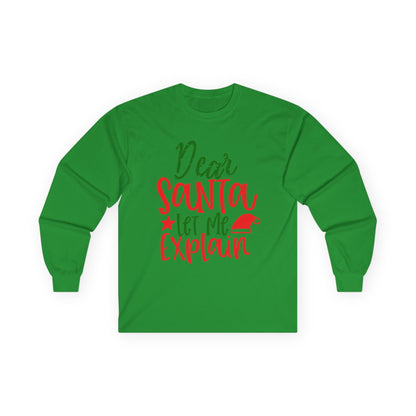 Unisex Holiday Long Sleeve Tee - Perfect for Christmas, Family Gatherings, Fun Gift, Cozy Winter Wear, Dear Santa Design