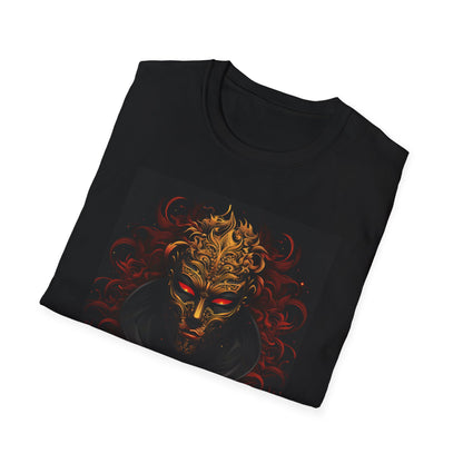 Bold Graphic Unisex Softstyle T-Shirt with Mask Design